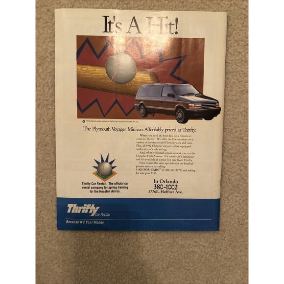 1992‎ Houston Astros Spring Training Baseball Program Jeff Bagwell - Picture 2 of 7